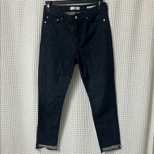 Guess Retro High Rise Embroidered Raw Hem Jeans Size 29 Denim